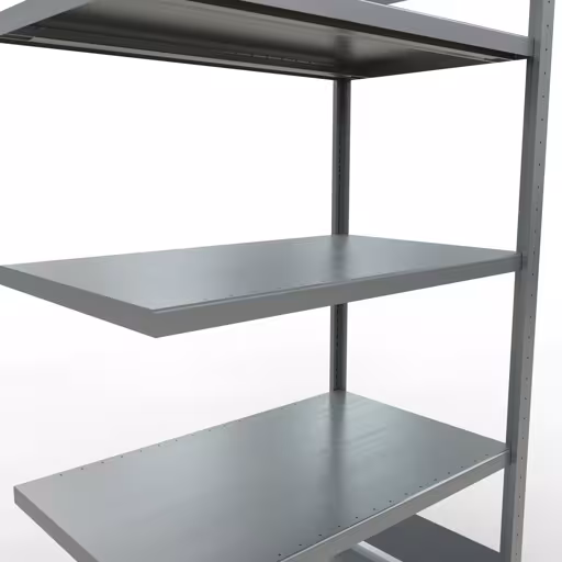 Anbauregal, Fachbodenregal Stecksystem MULTIplus250, 2000 x 1000 x 600 mm (HxBxT), 5 Fachböden, Längenriegel, verzinkt von Schulte Lagertechnik aus der Kategorie Stecksystem