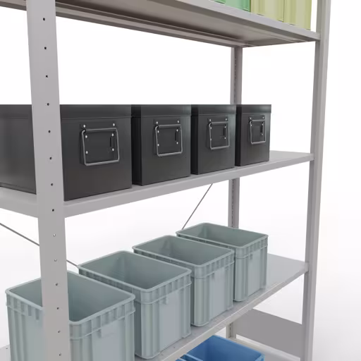 Produktbild Nr.14 des Artikels Stecksystem Grundregal 2000x1300x400 mm, Typ 150 kg, lichtgrau aus der Produktreihe Stecksystem von der Marke Schulte Lagertechnik