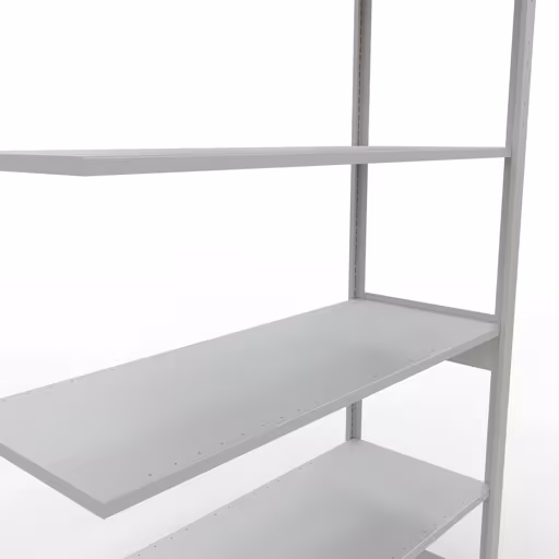 Anbauregal, Fachbodenregal Stecksystem MULTIplus150, 2500 x 1300 x 500 mm (HxBxT), 6 Fachböden, Längenriegel, RAL 7035 lichtgrau von Schulte Lagertechnik aus der Kategorie Stecksystem