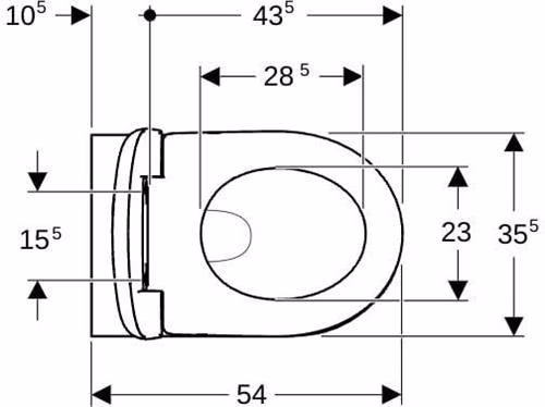 Technische Zeichnung 4029375 Geberit Renova Set Wand-WC mit WC-Sitz Tiefspüler, weiß