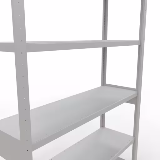 Abbildung Nr 12 des Artikels Grundregal, Fachbodenregal Stecksystem MULTIplus250, 2500 x 1300 x 400 mm (HxBxT), 6 Fachböden, Längenriegel, RAL 7035 lichtgrau aus der Produktgruppe Stecksystem von der Marke Schulte Lagertechnik