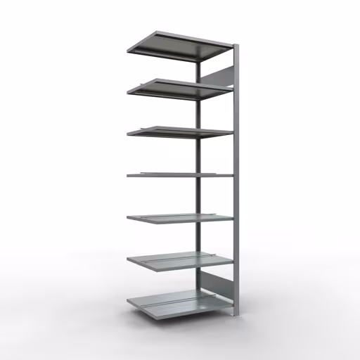 Anbauregal, Büro-Fachbodenregal Stecksystem MULTIplus150, 2300 x 750 x 600 mm (HxBxT), 7 Fachböden, Längenriegel, verzinkt, mit Mittelanschlag von der Marke Schulte Lagertechnik Anbauregal, Büro-Fachbodenregal Stecksystem MULTIplus150, 2300 x 750 x 600 mm (HxBxT), 7 Fachböden, Längenriegel, verzinkt, mit Mittelanschlag aus der Kategorie Stecksystem mit der Artikelnummer 17751