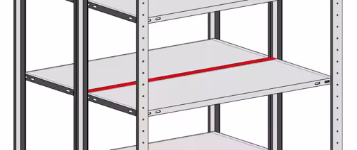 Füll-Leiste 1300 mm (HxBxT) für Doppelregale, RAL 7035 lichtgrau (für Längenriegel) von der Marke Schulte Lagertechnik aus der Produktreihe Fachbodenregale