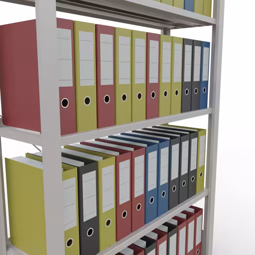 Zusatzbild des Artikels Grundregal, Büro-Fachbodenregal Stecksystem MULTIplus85, 1800 x 1000 x 300 mm (HxBxT), 5 Fachböden, Kreuzstrebe, mit Anschlagleiste, lichtgrau aus Stecksystem