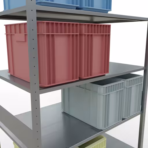 Grundregal, Fachbodenregal Stecksystem MULTIplus150, 3000 x 1300 x 800 mm (HxBxT), 7 Fachböden, Längenriegel, verzinkt von Schulte Lagertechnik aus der Kategorie Stecksystem