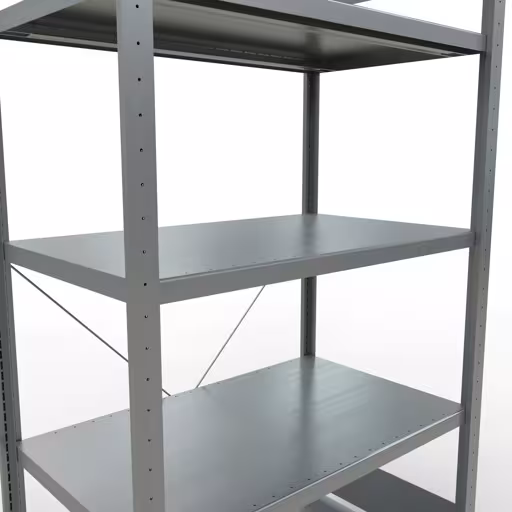 Grundregal, Fachbodenregal Stecksystem MULTIplus330, 2000 x 1000 x 600 mm (HxBxT), 5 Fachböden, Kreuzstrebe, verzinkt von Schulte Lagertechnik aus der Kategorie Stecksystem
