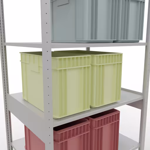 Grundregal, Fachbodenregal Stecksystem MULTIplus150, 2500 x 1000 x 800 mm (HxBxT), 6 Fachböden, Längenriegel, RAL 7035 lichtgrau von der Marke Schulte Lagertechnik aus der Produktreihe Stecksystem