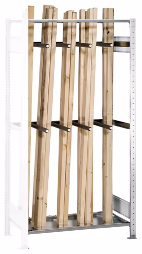 Anbauregal, Langgutregal MULTIplus150, 2000 x 1000 x 500 mm (HxBxT), verzinkt, 1 Fachboden, mit 2 Stück Universalsätzen mit je 4 Unterteilungsrohren aus der Kategorie Langgutregale mit der Artikelnummer 22625