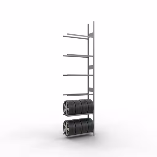 Abbildung Nr 13 des Artikels Anbauregal, Räder-/Reifenregal, 4500 x 1150 x 400 mm, verzinkt, 6 Lagerebenen á 150 kg Fachlast pro Ebene aus der Produktgruppe Fachbodenregale von der Marke Schulte Lagertechnik
