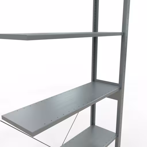 Abbildung Nr 8 des Artikels Anbauregal, Fachbodenregal Stecksystem MULTIplus85, 2500 x 1000 x 300 mm (HxBxT), 6 Fachböden, Kreuzstrebe, verzinkt aus der Produktgruppe Stecksystem von der Marke Schulte Lagertechnik