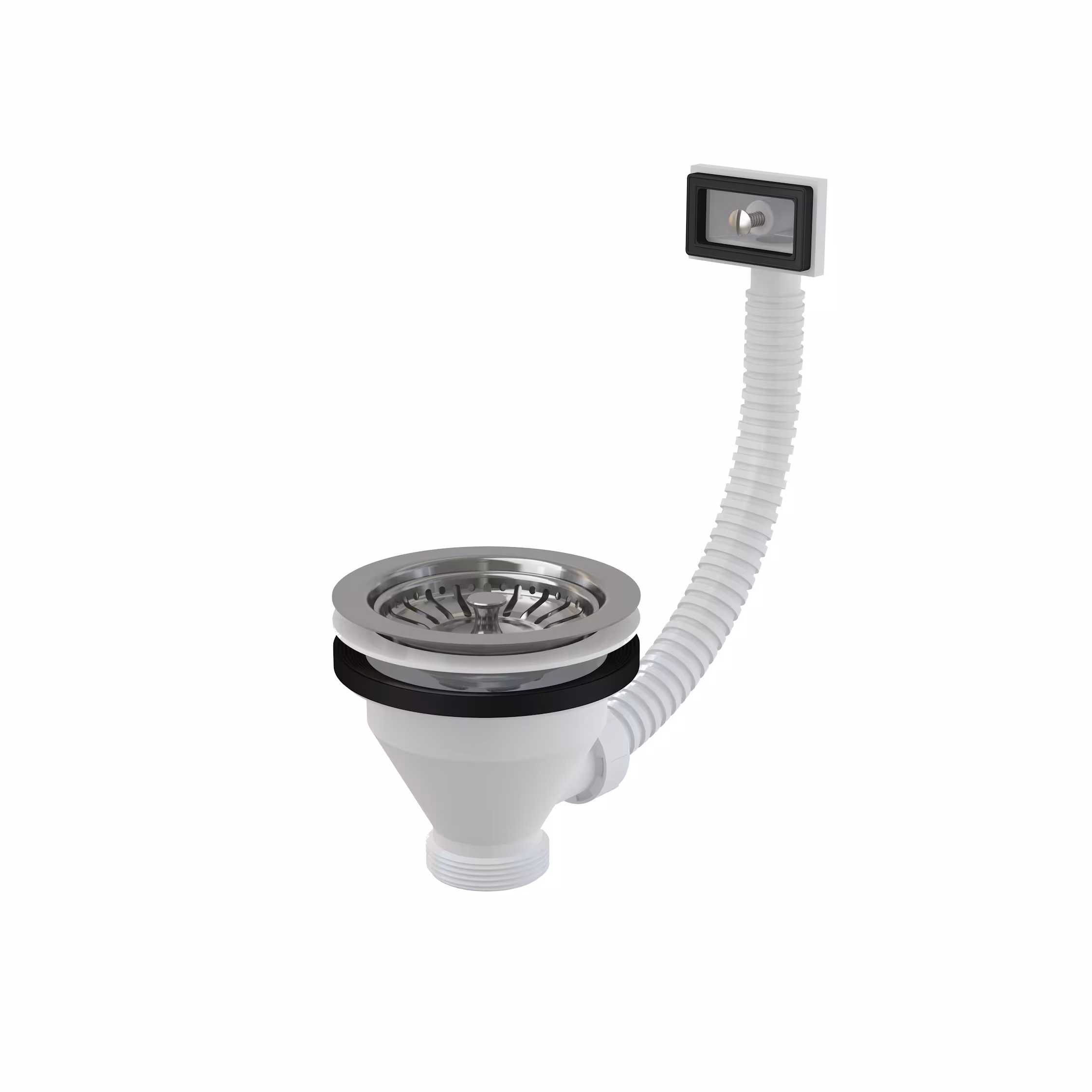 Spülbecken Ablaufgarnitur 1,5'' Ablaufventil 90 mm mit Edelstahlsieb mit Überlauf aus der Kategorie Siphons / Ablaufventile/ Schläuche mit der GTIN 8594045936292 Ablaufventile für Spülbecken von der Marke AlcaPlast aus der Kategorie Siphons / Ablaufventile/ Schläuche