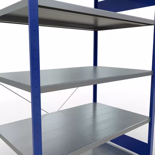 Abbildung Nr 13 des Artikels Grundregal, Fachbodenregal Stecksystem MULTIplus250, 2000 x 1300 x 800 mm (HxBxT), 5 Fachböden, Kreuzstrebe, RAL 5010 enzianblau/verzinkt aus der Produktgruppe Stecksystem von der Marke Schulte Lagertechnik