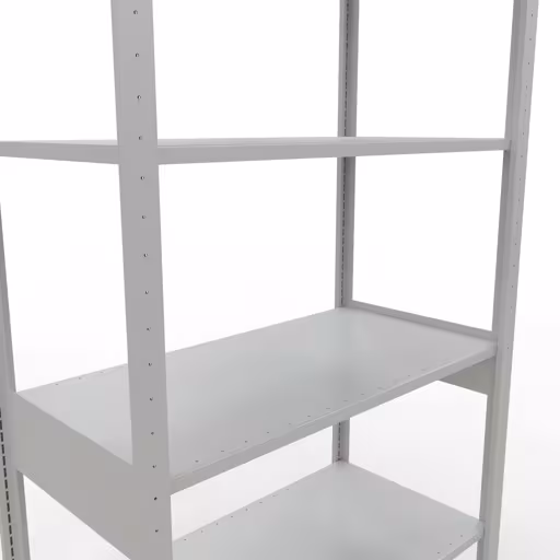 Grundregal, Fachbodenregal Stecksystem MULTIplus85, 2500 x 1000 x 500 mm (HxBxT), 6 Fachböden, Längenriegel, RAL 7035 lichtgrau von Schulte Lagertechnik aus der Kategorie Stecksystem