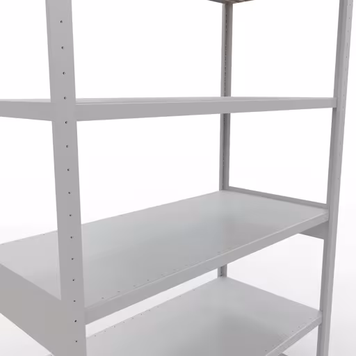 Abbildung Nr 13 des Artikels Grundregal, Fachbodenregal Stecksystem MULTIplus250, 2500 x 1300 x 600 mm (HxBxT), 6 Fachböden, Längenriegel, RAL 7035 lichtgrau aus der Produktgruppe Stecksystem von der Marke Schulte Lagertechnik