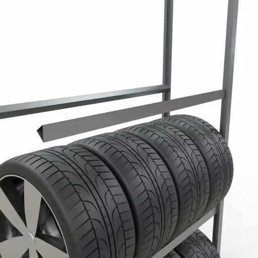 Abbildung Nr 11 des Artikels Anbauregal, Räder-/Reifenregal, 2750 x 1200 x 400 mm (HxBxT), verzinkt, 4 Lagerebenen á 150 kg Fachlast pro Ebene aus der Produktgruppe Fachbodenregale von der Marke Schulte Lagertechnik