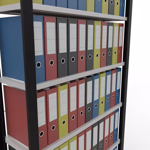Abbildung Nr 11 des Artikels Grundregal, Büro-Fachbodenregal Stecksystem MULTIplus85, 2300 x 1000 x 300 mm (HxBxT), 7 Fachböden, Kreuzstrebe, ohne Anschlagleiste, schwarz/lichtgrau aus der Produktgruppe Büroregale von der Marke Schulte Lagertechnik