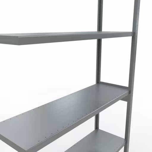 Anbauregal, Fachbodenregal Stecksystem MULTIplus250, 3000 x 1300 x 400 mm (HxBxT), 7 Fachböden, Längenriegel, verzinkt von Schulte Lagertechnik aus der Kategorie Stecksystem