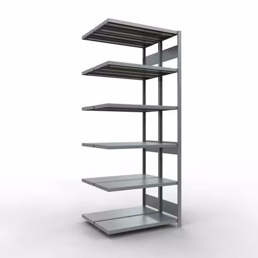 Anbauregal, Doppelregal, Fachbodenregal Stecksystem MULTIplus250, 2500 x 1000 x (2x400) mm (HxBxT), 2x6 Fachböden, Längenriegel, verzinkt aus der Kategorie Doppelregale mit der Artikelnummer 17946