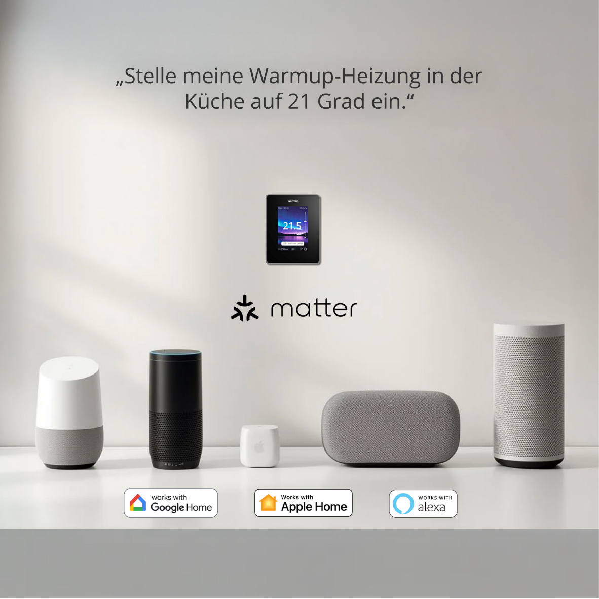 Warmup 7iE Smartes Matter Kompatibles WIFI Thermostat weiß