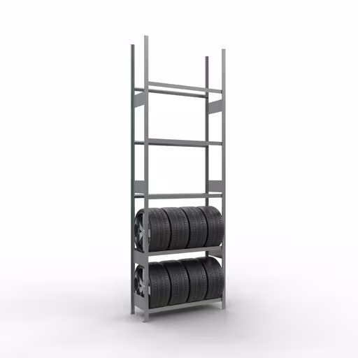 Abbildung Nr 11 des Artikels Grundregal, Räder-/Reifenregal, 3500 x 1150 x 400 mm, verzinkt, 5 Lagerebenen á 150 kg Fachlast pro Ebene aus der Produktgruppe Fachbodenregale von der Marke Schulte Lagertechnik