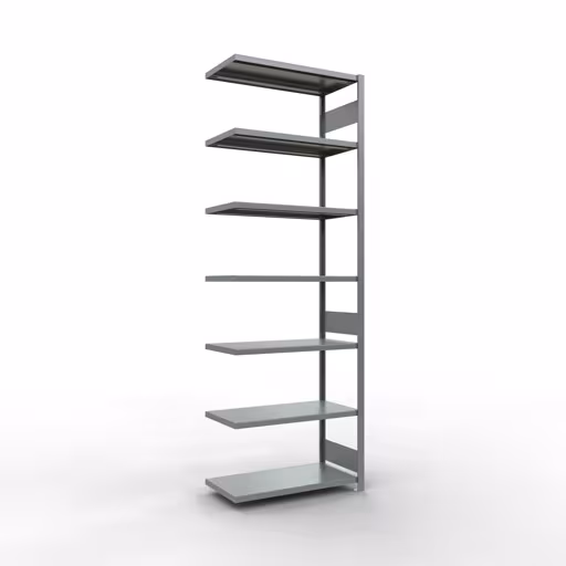 Anbauregal, Fachbodenregal Stecksystem MULTIplus330, 3000 x 1000 x 500 mm (HxBxT), 7 Fachböden, Längenriegel, verzinkt aus der Kategorie Anbauregal mit der Artikelnummer 13957-LR
