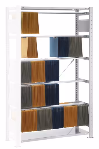 Anbauregal, Steck-Pendelhefterregal "Elba/Leitz", 1800 x 1000 x 350 mm (HxBxT), RAL 7035 lichtgrau, 5 Pendelstangen von der Marke Schulte Lagertechnik Anbauregal, Steck-Pendelhefterregal "Elba/Leitz", 1800 x 1000 x 350 mm (HxBxT), RAL 7035 lichtgrau, 5 Pendelstangen aus der Kategorie Pendelhefterregale mit der Artikelnummer 30613-N
