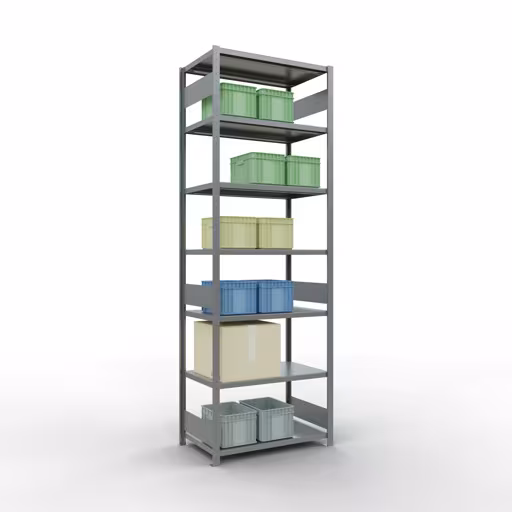 Abbildung Nr 15 des Artikels Grundregal, Fachbodenregal Stecksystem MULTIplus330, 3000 x 1000 x 600 mm (HxBxT), 7 Fachböden, Längenriegel, verzinkt aus der Produktgruppe Stecksystem von der Marke Schulte Lagertechnik