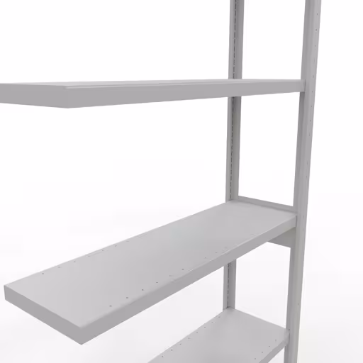 Anbauregal, Fachbodenregal Stecksystem MULTIplus330, 2500 x 1000 x 300 mm (HxBxT), 6 Fachböden, Längenriegel, RAL 7035 lichtgrau von Schulte Lagertechnik aus der Kategorie Stecksystem