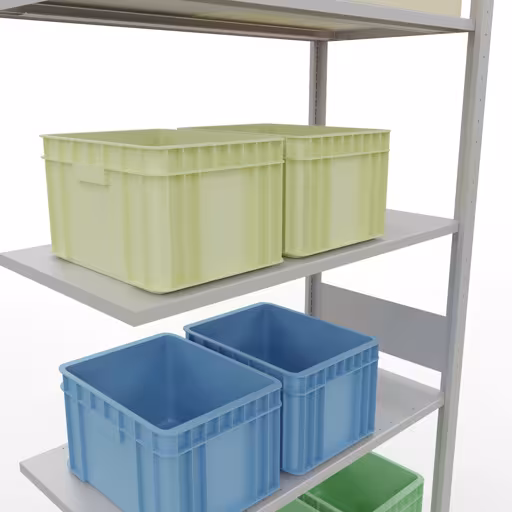 Anbauregal, Fachbodenregal Stecksystem MULTIplus85, 3000 x 1000 x 500 mm (HxBxT), 7 Fachböden, Längenriegel, RAL 7035 lichtgrau von Schulte Lagertechnik aus der Kategorie Stecksystem