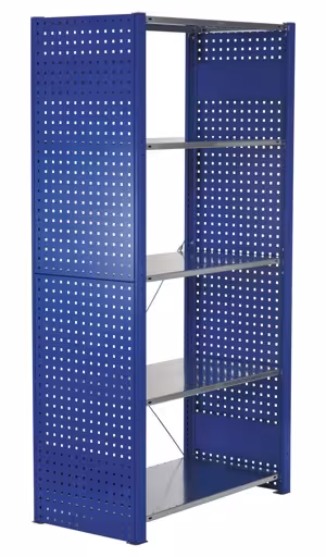 Andere Ansicht des Artikels Lochplatten-Seitenblende, 90 x 1300 x 400 mm (H x T), RAL 5010 enzianblau aus der Kategorie Stecksystem