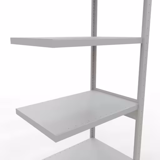 Abbildung Nr 10 des Artikels Anbauregal, Fachbodenregal Stecksystem MULTIplus250, 2500 x 750 x 500 mm (HxBxT), 6 Fachböden, Längenriegel, RAL 7035 lichtgrau aus der Produktgruppe Stecksystem von der Marke Schulte Lagertechnik