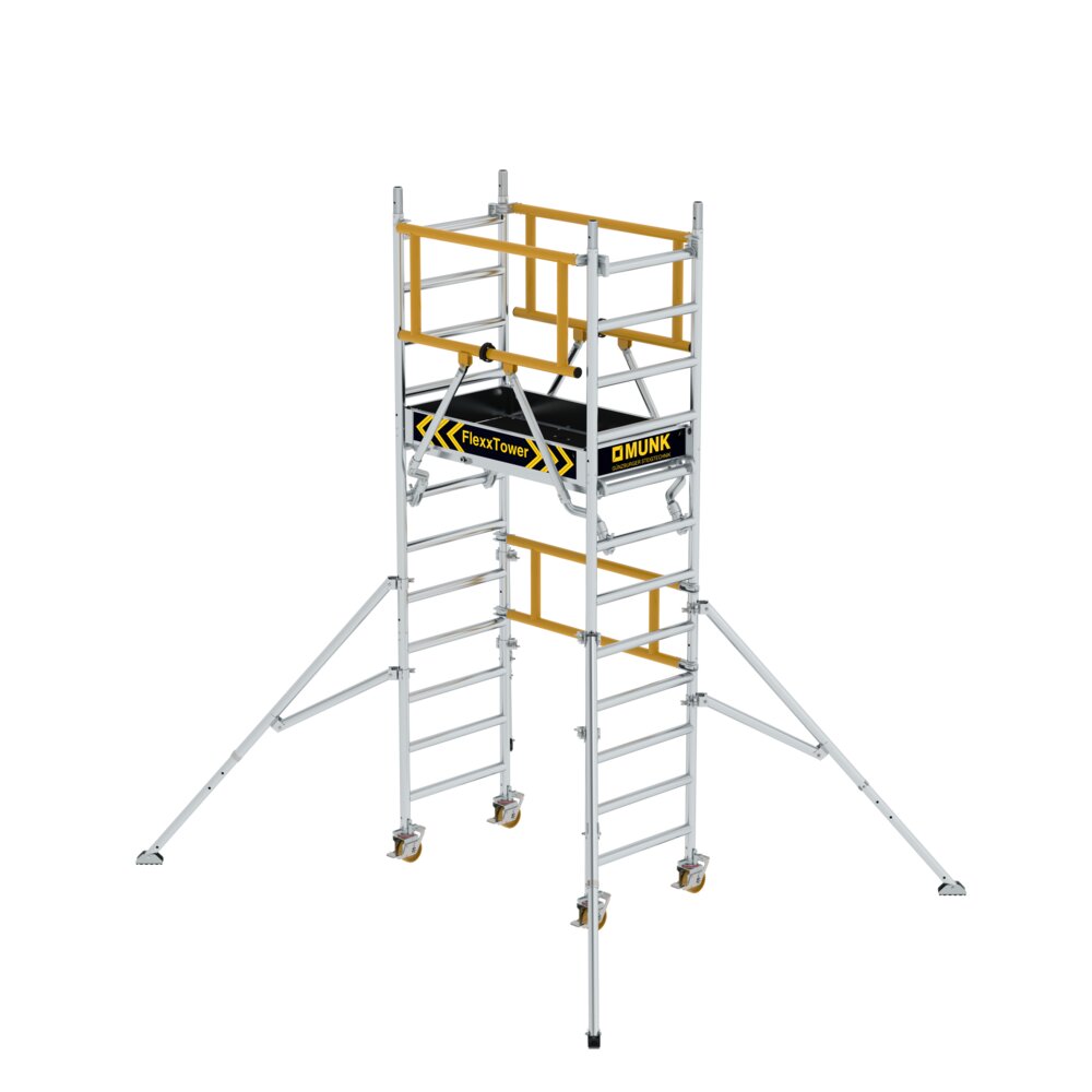 Munk FlexxTower SG ergo mit vorlaufendem Geländer Plattformhöhe 2,10 m von Günzburger Steigtechnik Munk FlexxTower SG ergo mit vorlaufendem Geländer aus der Kategorie Rollgerüste mit der Artikelnr. 125140, Baugewerbe, Gerüste
