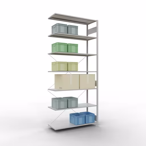 Stecksystem Anbauregal 3000x1300x500 mm, Typ 150 kg, lichtgrau von der Marke Schulte Lagertechnik aus der Produktreihe Stecksystem