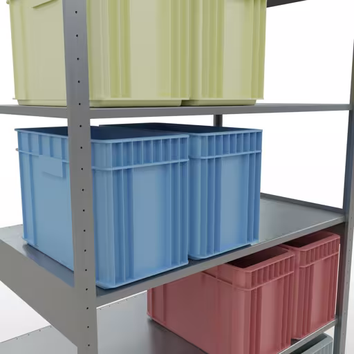 Produktbild Nr.13 des Artikels Grundregal, Fachbodenregal Stecksystem MULTIplus150, 2500 x 1300 x 800 mm (HxBxT), 6 Fachböden, Längenriegel, verzinkt aus der Produktreihe Stecksystem von der Marke Schulte Lagertechnik
