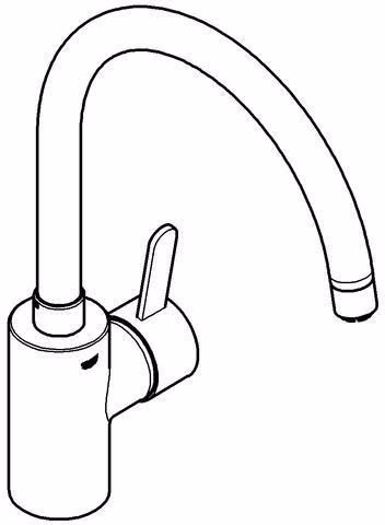 Technische Zeichnung 4046465 GROHE Einhand-Spültischbatterie Eurosmart C 31180 hoher Auslauf Niederdruck chrom