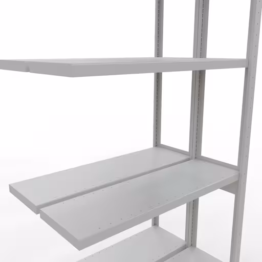 Anbauregal, Doppelregal, Fachbodenregal Stecksystem MULTIplus250, 3000 x 1000 x (2x300) mm (HxBxT), 2x7 Fachböden, Längenriegel, RAL 7035 lichtgrau von der Marke Schulte Lagertechnik aus der Produktreihe Fachbodenregale