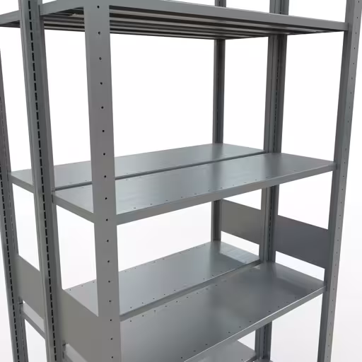 Grundregal, Doppelregal, Fachbodenregal Stecksystem MULTIplus150, 3000 x 1000 x (2x300) mm (HxBxT), 2x7 Fachböden, Längenriegel, verzinkt von Schulte Lagertechnik aus der Kategorie Fachbodenregale