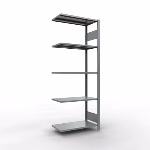 Anbauregal, Fachbodenregal Stecksystem MULTIplus150, 2000 x 750 x 400 mm (HxBxT), 5 Fachböden, Längenriegel, verzinkt aus der Kategorie Anbauregal mit der Artikelnummer 12745-75-LR