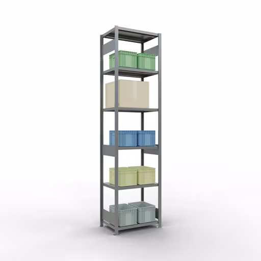 Abbildung Nr 13 des Artikels Grundregal, Fachbodenregal Stecksystem MULTIplus250, 3000 x 750 x 500 mm (HxBxT), 7 Fachböden, Längenriegel, verzinkt aus der Produktgruppe Stecksystem von der Marke Schulte Lagertechnik