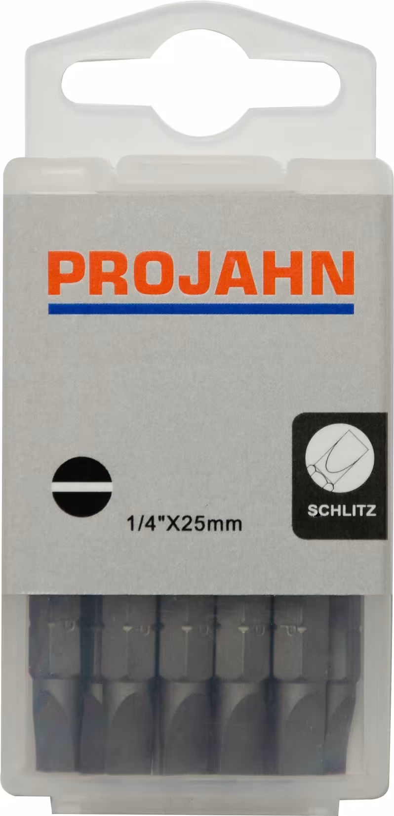 1/4" Bit L25 mm Schlitz 4,5 x 0,6 mm 10er Pack von der Marke PROJAHN Bit für Schlitz-Schrauben 6,3 10er-Pack Typ Variante: 1/4" Bit L25 mm Schlitz 4,5 x 0,6 mm 10er Pack aus der Kategorie Bits & Bithalter mit der Artikelnr. 2722-10