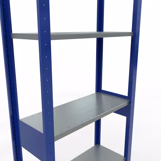 Grundregal, Fachbodenregal Stecksystem MULTIplus150, 2500 x 750 x 300 mm (HxBxT), 6 Fachböden, Längenriegel, RAL 5010 enzianblau/verzinkt/verzinkt von Schulte Lagertechnik mit der Artikelnr. 12731-75-LR-B