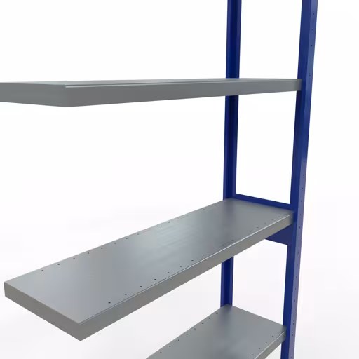 Abbildung Nr 13 des Artikels Anbauregal, Fachbodenregal Stecksystem MULTIplus250, 2500 x 1000 x 300 mm (HxBxT), 6 Fachböden, Längenriegel, RAL 5010 enzianblau/verzinkt aus der Produktgruppe Stecksystem von der Marke Schulte Lagertechnik