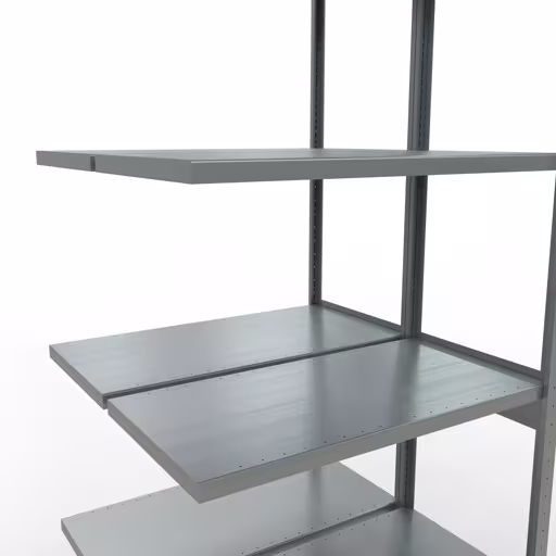 Produktbild Nr.12 des Artikels Anbauregal, Doppelregal, Fachbodenregal Stecksystem MULTIplus250, 3000 x 1000 x (2x500) mm (HxBxT), 2x7 Fachböden, Längenriegel, verzinkt aus der Produktreihe Fachbodenregale von der Marke Schulte Lagertechnik