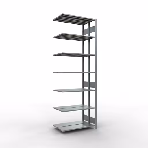 Anbauregal, Doppelregal, Fachbodenregal Stecksystem MULTIplus150, 3000 x 1000 x (2x300) mm (HxBxT), 2x7 Fachböden, Längenriegel, verzinkt aus der Kategorie Doppelregale mit der Artikelnummer 17837