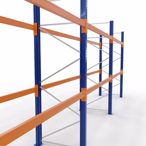 Produktbild Nr 15 des Artikels Palettenregal 3 Felder á 2700 mm - 5000x1100mm,HxT,18 Holme (2400kg) Abbildung Nr 15 des Artikels Palettenregal 3 Felder á 2700 mm - 5000x1100mm,HxT,18 Holme (2400kg) aus der Produktgruppe Palettenregale von der Marke Schulte Lagertechnik