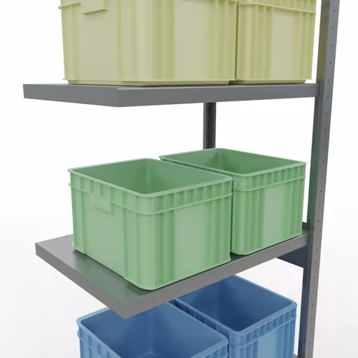 Abbildung Nr 14 des Artikels Anbauregal, Fachbodenregal Stecksystem MULTIplus250, 2500 x 750 x 500 mm (HxBxT), 6 Fachböden, Längenriegel, verzinkt aus der Produktgruppe Stecksystem von der Marke Schulte Lagertechnik