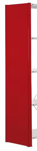 Vollblech-Seitenblende, 90 x 1300 x 800 mm (H x T), RAL 3000 feuerrot von der Marke Schulte Lagertechnik aus der Produktreihe Stecksystem