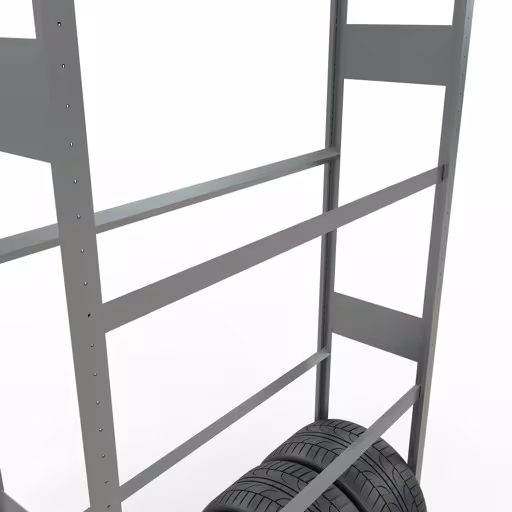 Zusatzbild des Artikels Grundregal, Räder-/Reifenregal, 4500 x 1300 x 400 mm, verzinkt, 6 Lagerebenen á 150 kg Fachlast pro Ebene aus Autoteilelagerung