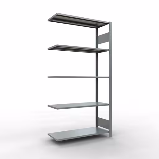 Anbauregal, Fachbodenregal Stecksystem MULTIplus150, 2000 x 1000 x 400 mm (HxBxT), 5 Fachböden, Längenriegel, verzinkt aus der Kategorie Anbauregal mit der Artikelnummer 12745-LR