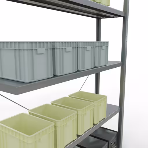 Stecksystem Anbauregal 2000x1300x300 mm, Typ 250 kg, verzinkt von Schulte Lagertechnik aus der Kategorie Stecksystem